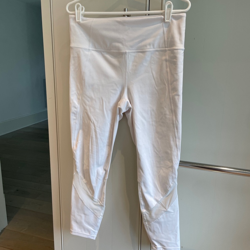 Women’s White & Mesh Athleta Leggings